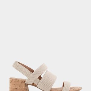 Natural Linen and Cork Slingback Sandals